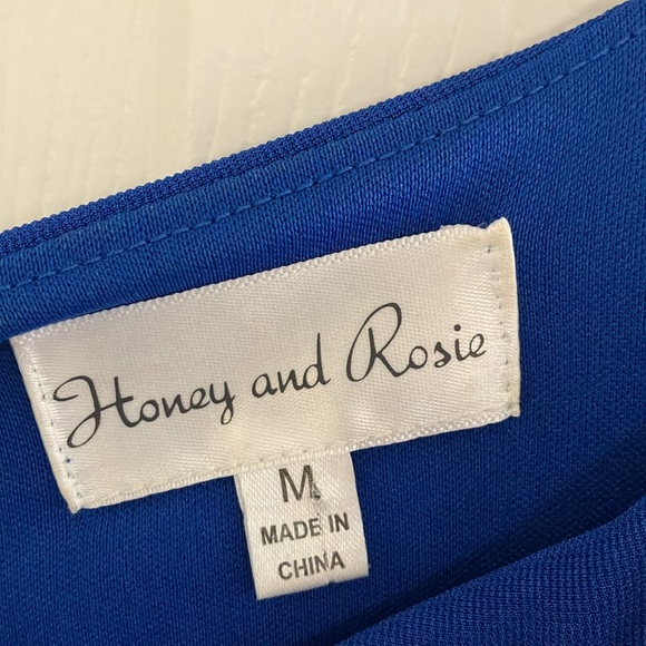 Honey and Rosie Royal Blue Bodycon Off the Shoulder Evening Gown - Medium - Picture 4 of 10